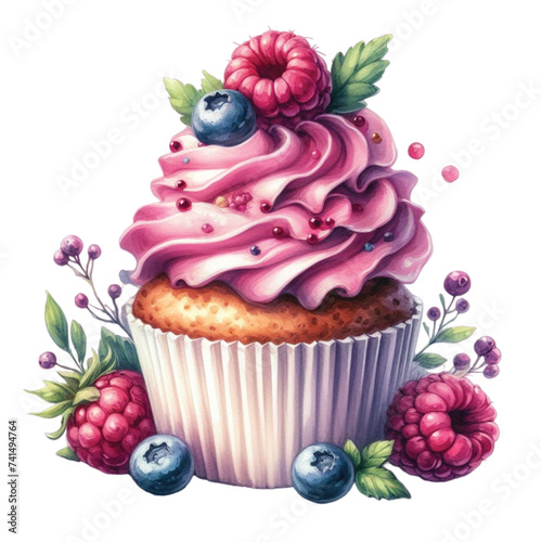 cupcake with berries