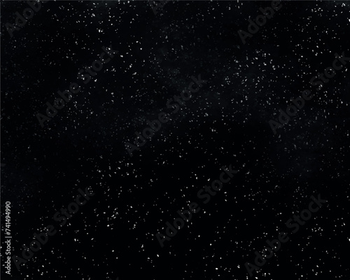 Horizontal ethereal galaxy outer space starlight abstract background. Sparkle milky way nebula planet. Black and white polka dot. Snow falling in distant and darkness . Cosmos blank textured spray.