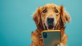 Golden Retriever Taking Selfie with Cell Phone