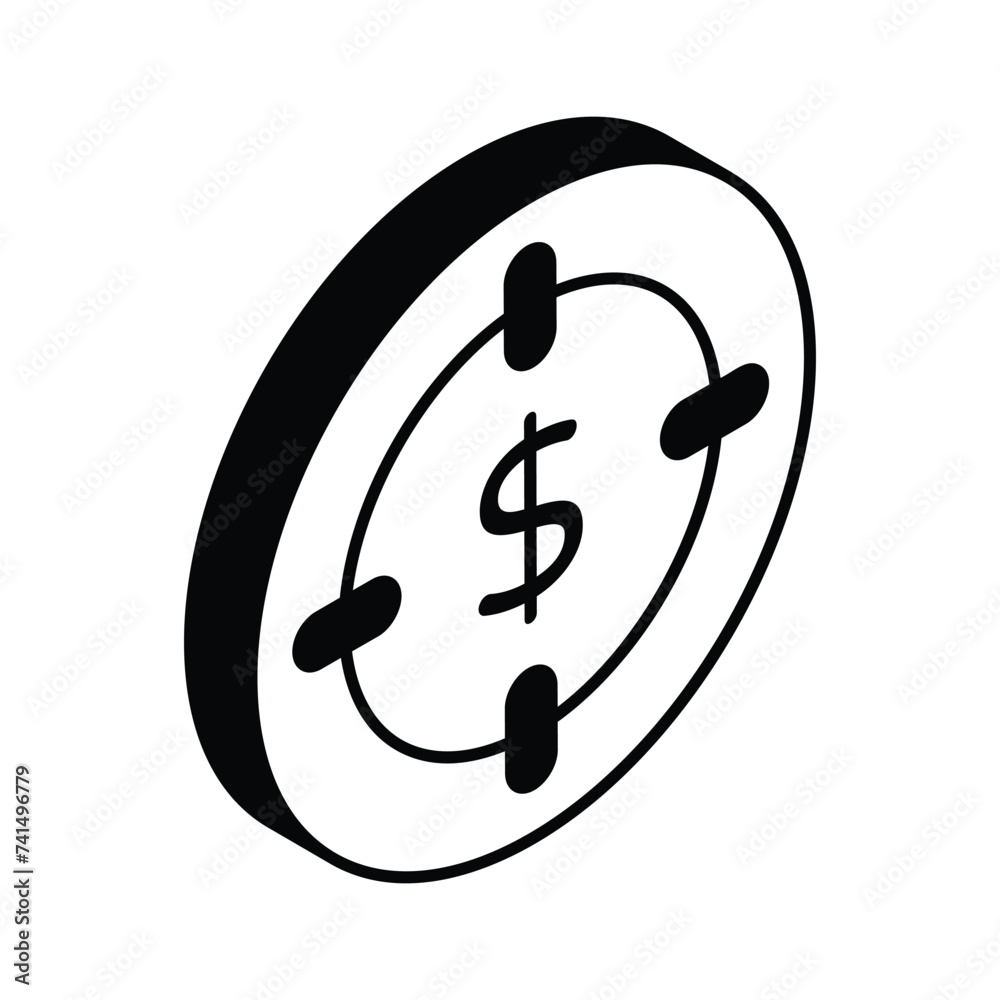 Grab this carefully crafted vector of business target in trendy isometric style, financial focus icon design Grab this carefully crafted vector of business target in trendy isometric style, financial focus icon design