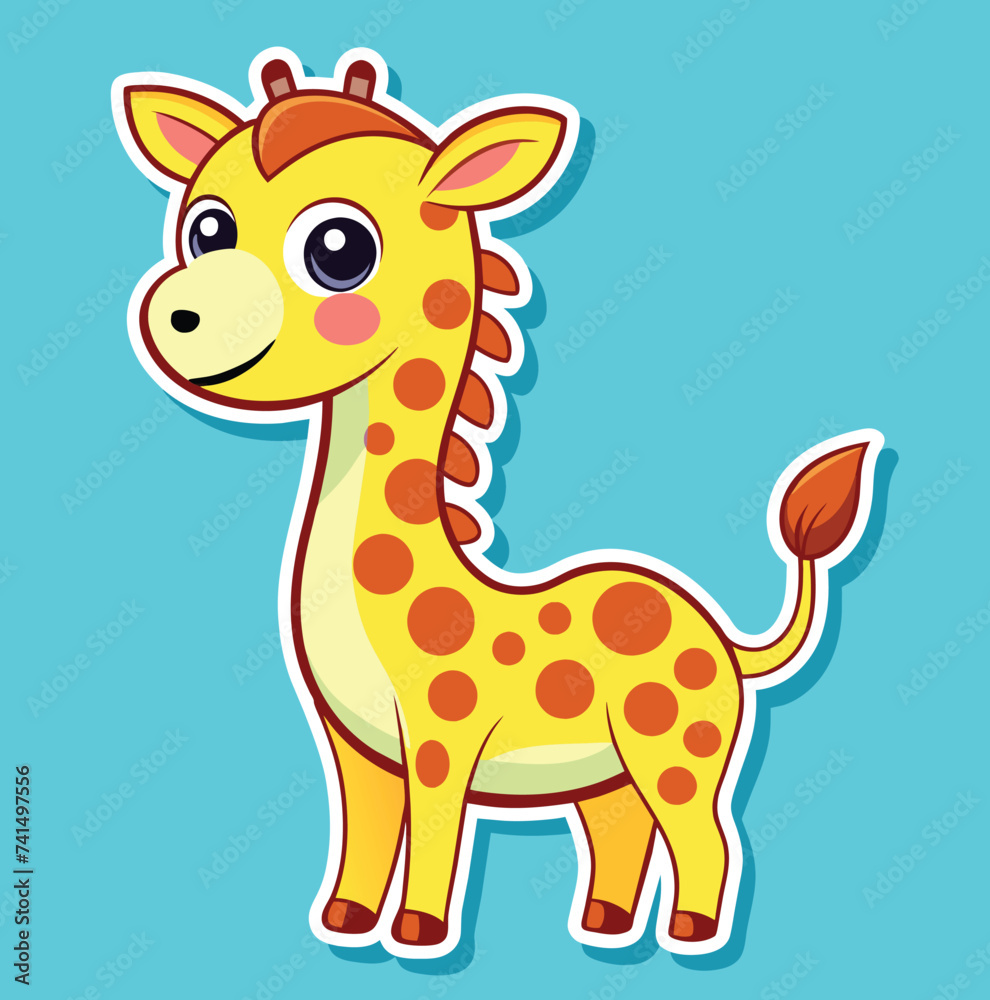 Obraz premium Cute giraffe illustration vector design