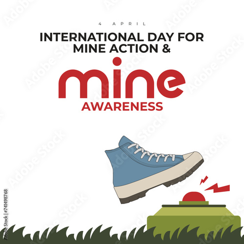 International Day for Mine Action and Mine Awareness template design. poster, banner, social media post, flyer Designs.