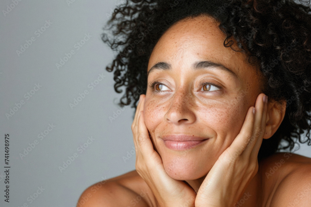 custom made wallpaper toronto digitalBeautiful confident older senior African American woman of old age posing for portrait. Mature adult lady black model on background. Close up face. Skin care and aging process concept .