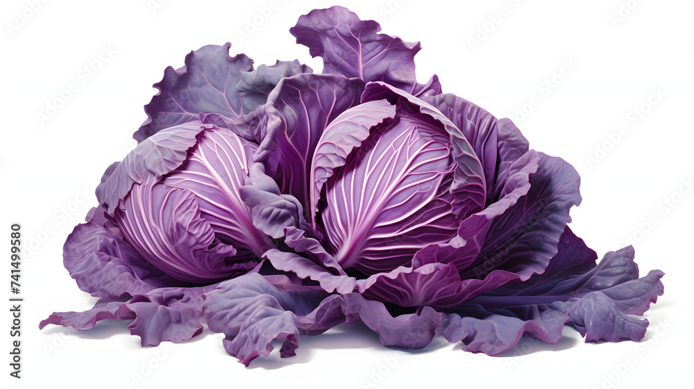 Obraz premium Red cabbage on white background