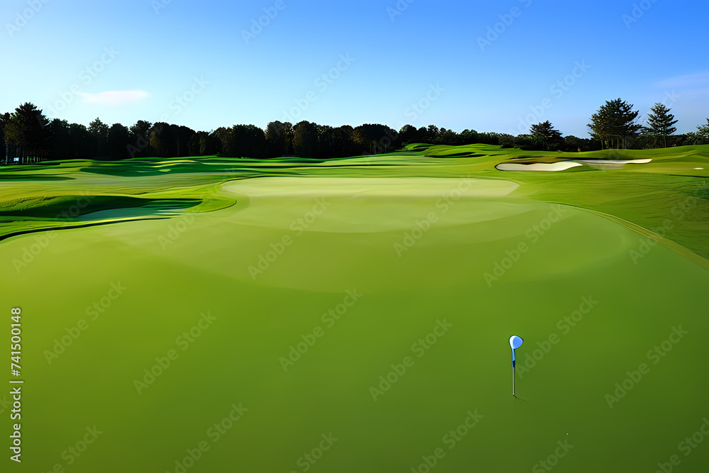 Fototapeta premium golf course green, generative ai 