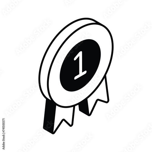 Flat vector of badge, modern icon of quality badge in editable style