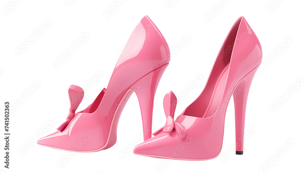 3D Rendering Pink High Heel Shoes