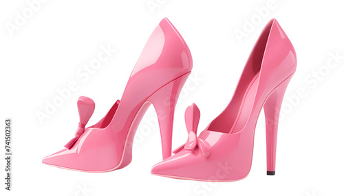 3D Rendering Pink High Heel Shoes