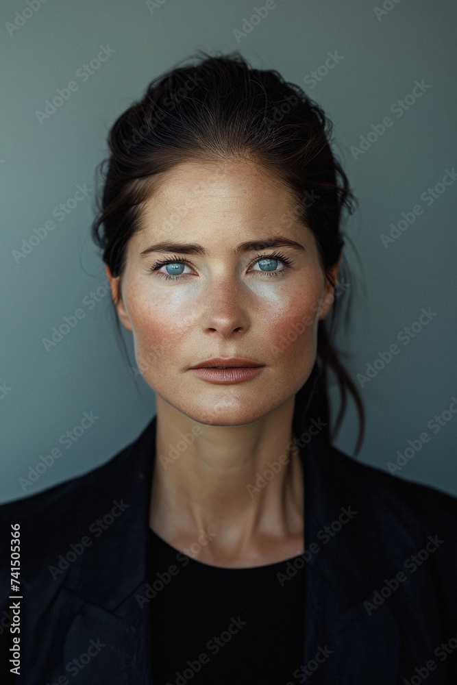 Happy attractive confident young adult or mid aged European woman posing for beauty aesthetic portrait. Beautiful lady smiling on background, attractive female model looking at camera. Close up face . Happy attractive confident young adult or mid aged European woman posing for beauty aesthetic portrait. Beautiful lady smiling on background, attractive female model looking at camera. Close up face .