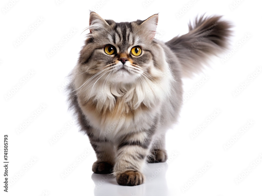 Persian , cat isolated white background