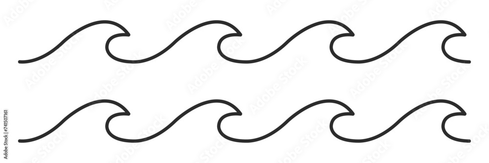 Water waves sea flowing vector illustration Water waves sea flowing vector illustration