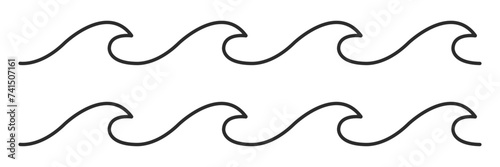 Water waves sea flowing vector illustration