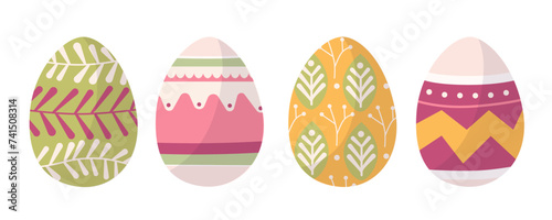 Adorable easter  eggs. Hand drawn cute easter eggs set. Spring modern vector illustration for print design,  poster, card, scrapbooking , stickers, greeting cards, Easter, thanksgiving.