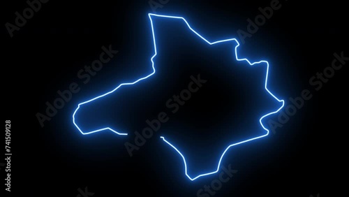 map of Armero in colombia with glowing neon effect photo