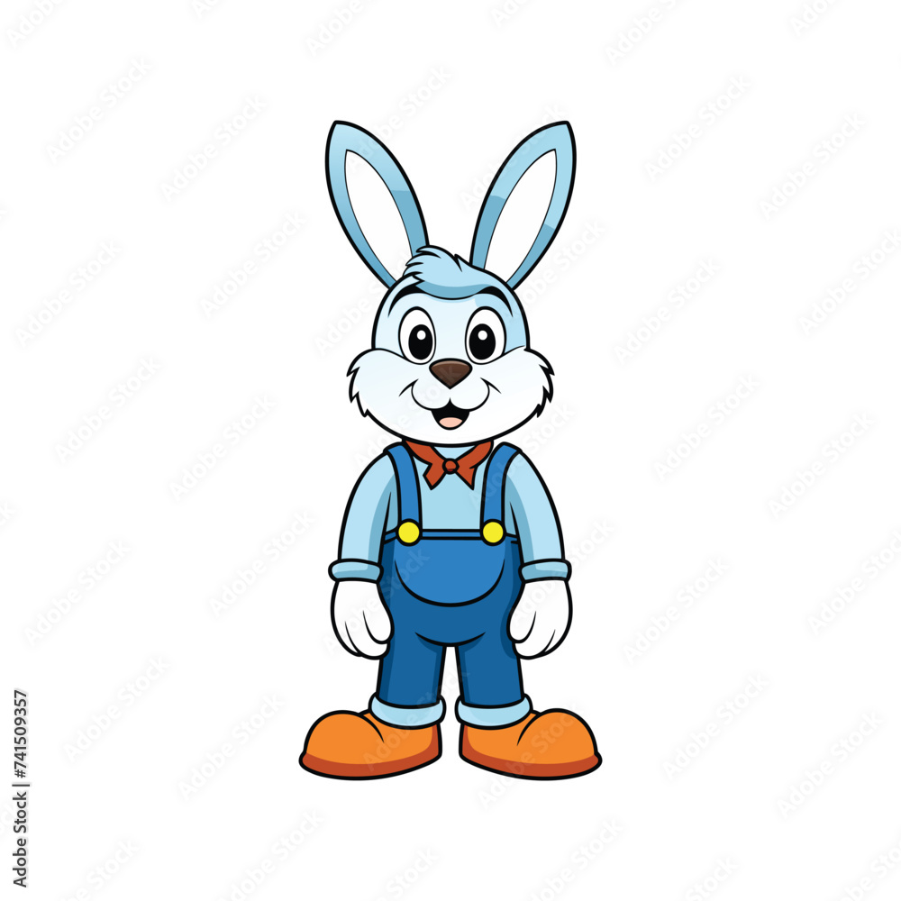 Obraz premium Cute baby bunny smiling vector illustration