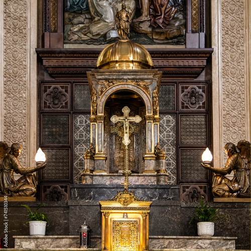 Tabernacle and altar on catholic church