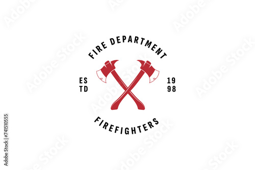 fire department logo vector icon illustration photo