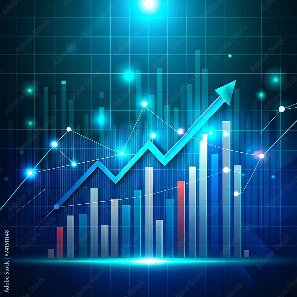 Stock market or forex trading graph and candlestick chart suitable for financial investment concept. Economy trends background for business idea and all art work design. Abstract finance background. Stock market or forex trading graph and candlestick chart suitable for financial investment concept. Economy trends background for business idea and all art work design. Abstract finance background.