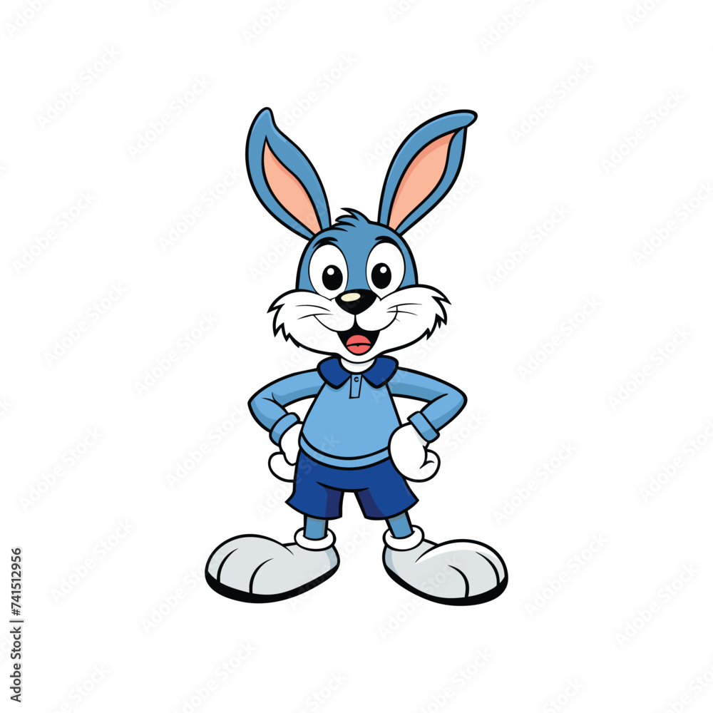 Fototapeta premium Cute rabbit smiling vector illustration