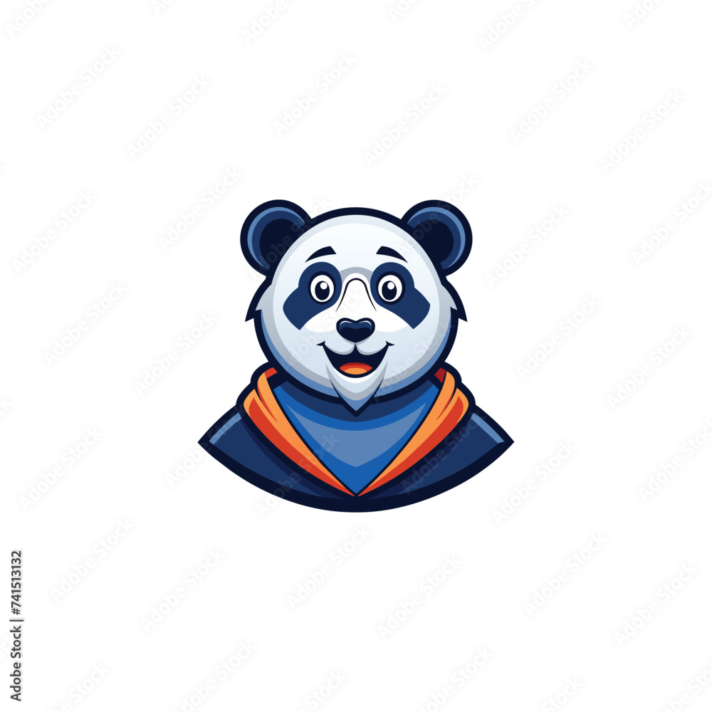 Obraz premium Cute smiling panda mascot logo