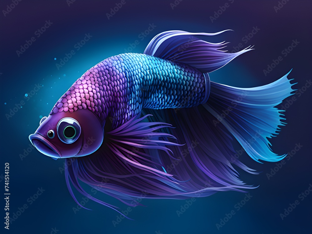 illustration of a colorful betta fish.