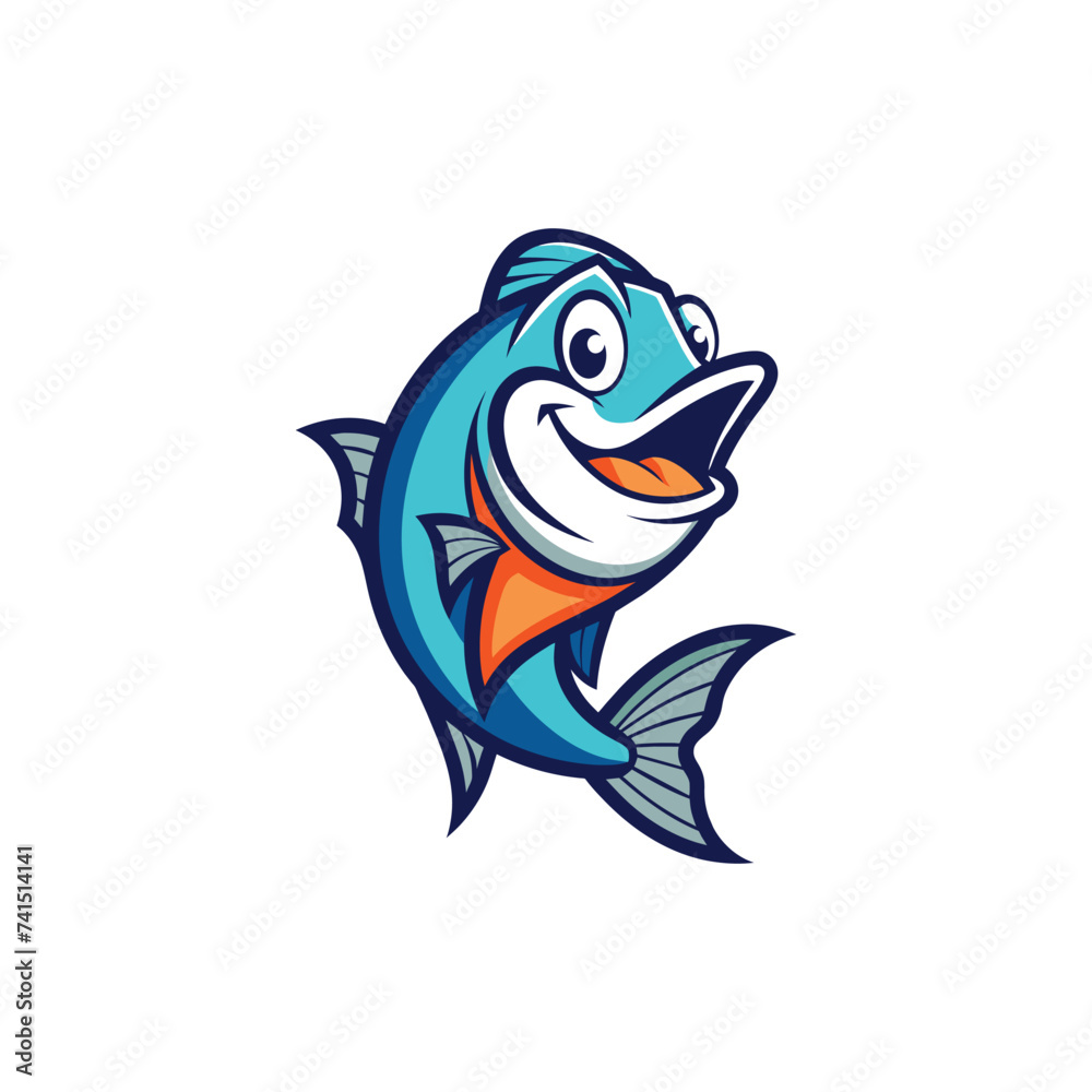 Obraz premium Hand drawn fish cartoon illustration 
