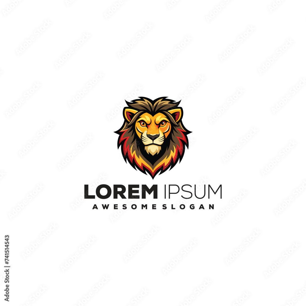 Lion mascot esports logo design