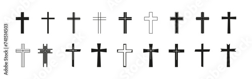 Crucifix icon. Easter. Vector illustration on a white background.