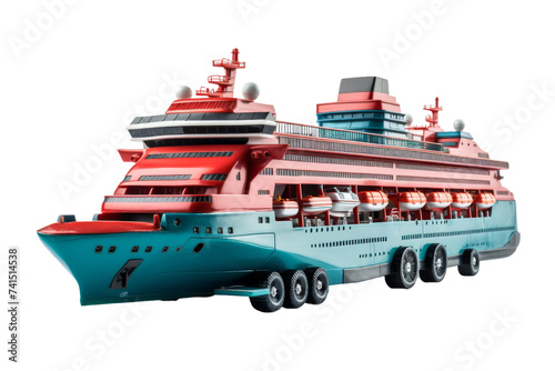 Automobile Carrier Ship Isolated on Transparent Background