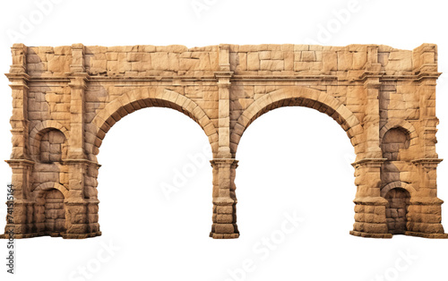Exploring the Historical Significance of Roman Aqueducts on white background photo