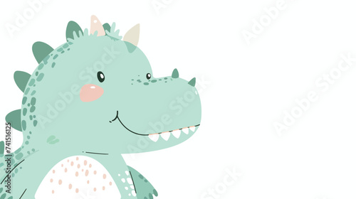 Alligator Crocodile face in the corner. Cute cart © iclute4