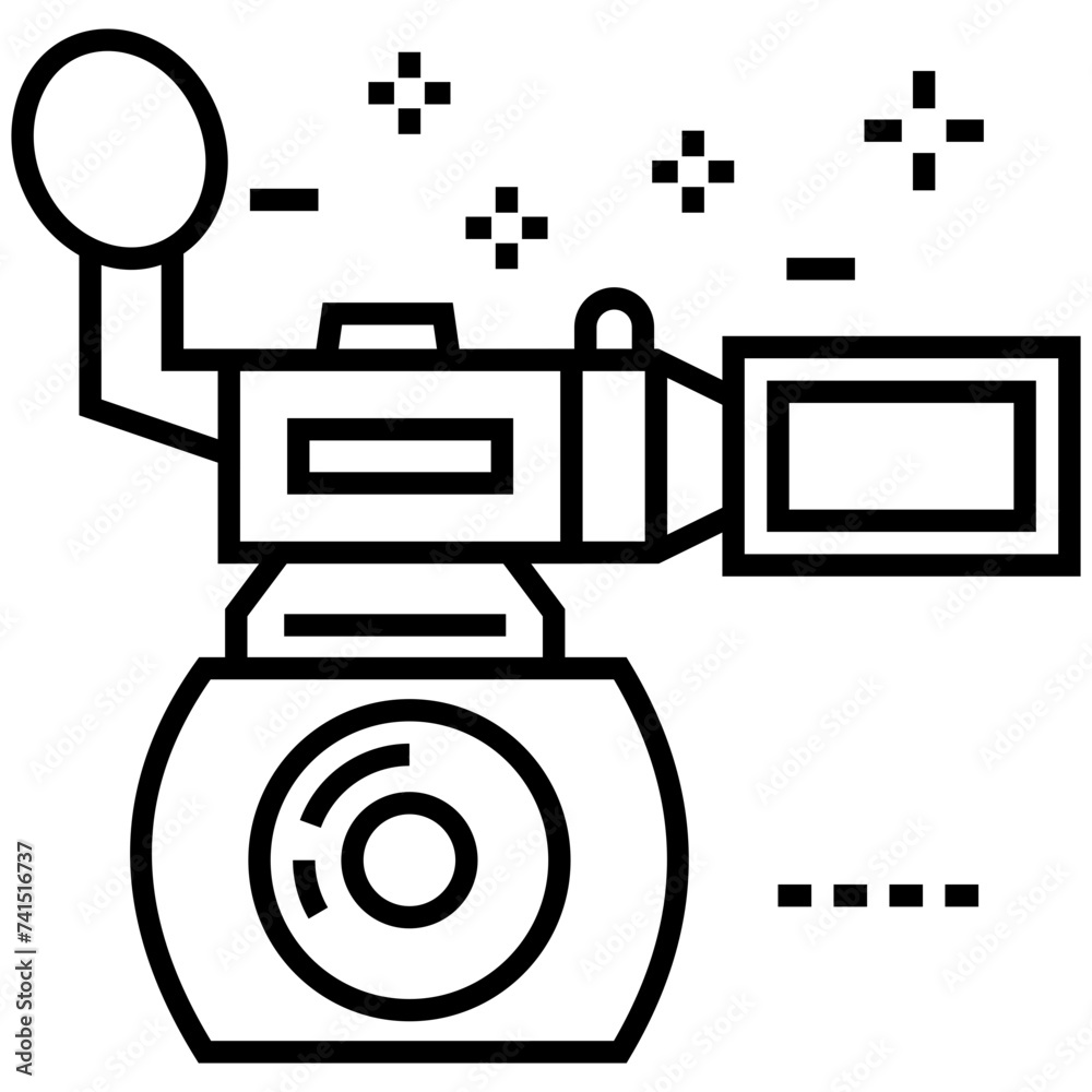 Journalist camera line icon design, camcorder Journalist camera line icon design, camcorder