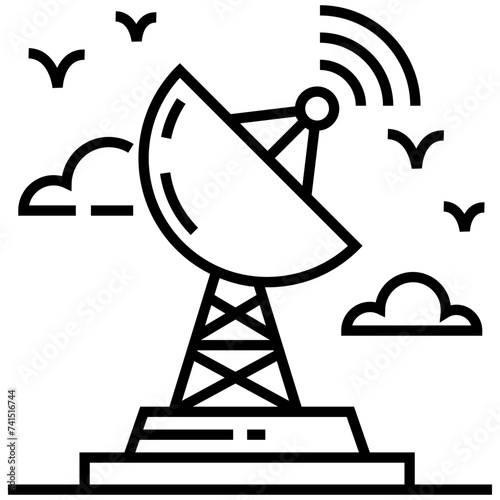 Satellite line icon design 