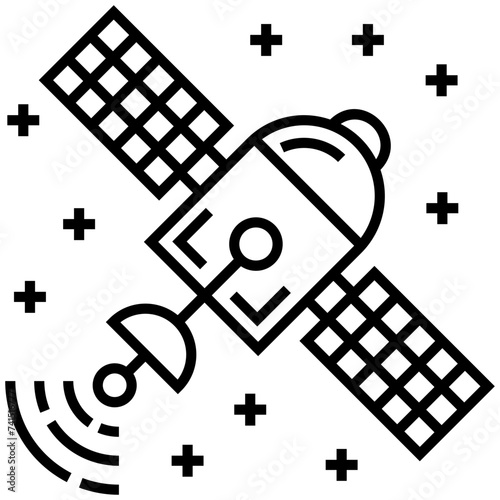 Satellite line icon design 