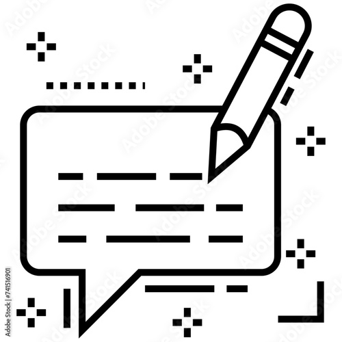 Line icon design of compose message 