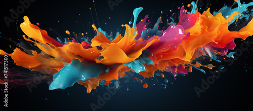 Desktop wallpaper splash of colorful paints © Katrin_Primak