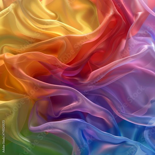 Abstract colorful wallpaper of fabric floating