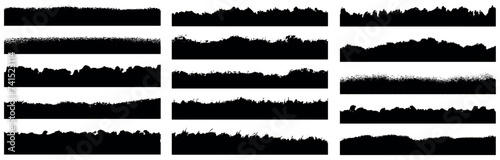Big bundle of paint brush collection. Grunge badge brush, ink brush strokes, Ink splatter, brushes, lines, Boxes, rectangle, Ink graffiti, square, frame. Black blob artistic brush Stroke Paint Set 
