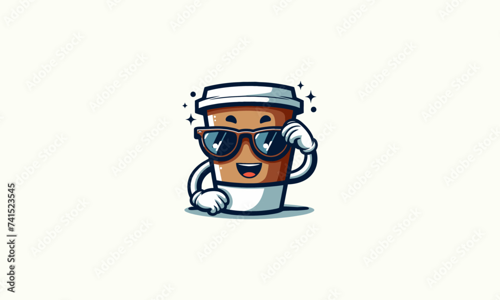 character of coffee cup vector flat design