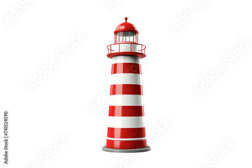 Coastal Landmark Lighthouse Isolated on Transparent Background