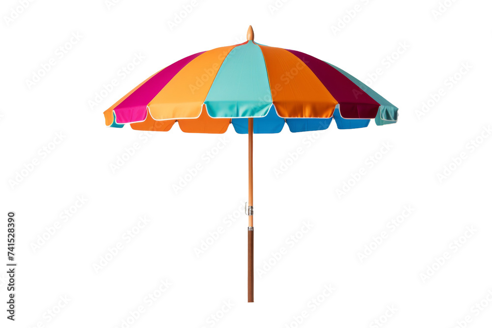 Vibrant Beach Parasol Refreshing Shade Isolated on Transparent Background