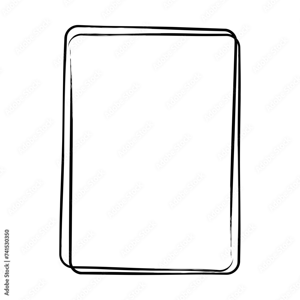 Frame border curved double line grunge shape icon, vertical rectangle decorative doodle element for design in vector illustration
Frame border curved double line grunge shape icon, vertical rectangle decorative doodle element for design in vector illustration