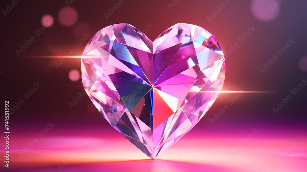 Crystal illustration with copy space, banner, flat lay, top view