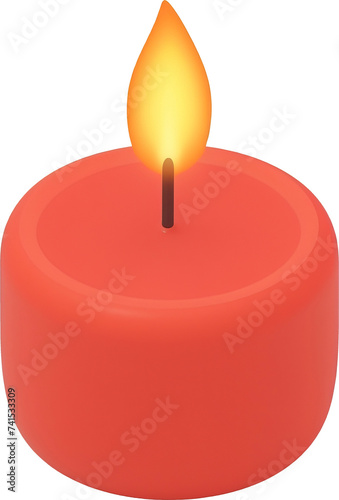 3d style candle isolated on transparent background. PNG