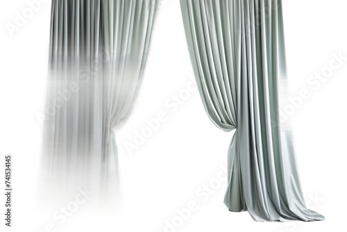 Professionally Installed Curtain Elevation Isolated on Transparent Background