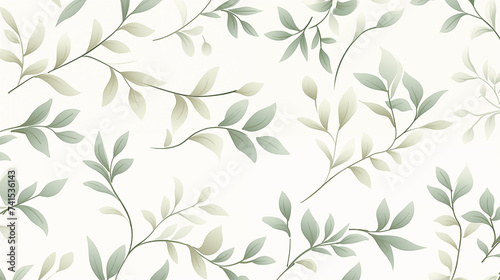 Illustration de fleurs et plantes de couleur pastel  verte et blanche. Motif floral  printemps et   t    nature. Pour conception et cr  ation graphique. 