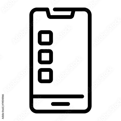 mobile app line icon
