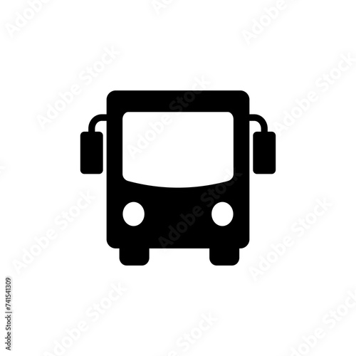 Bus Icon isolated on white background. Black bus vector icon