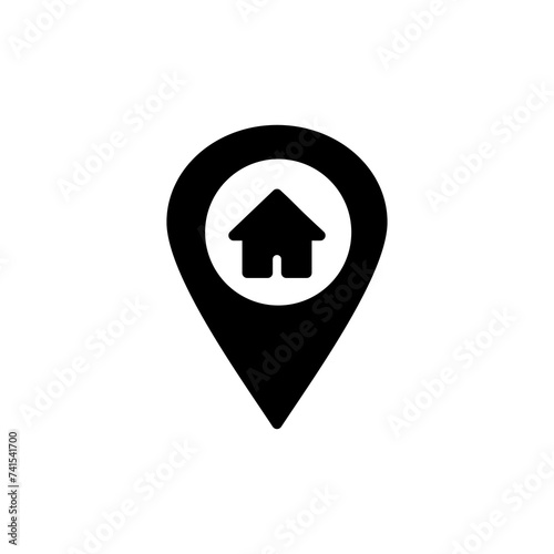 Address symbol icon isolated on white background . address icon vector. home location icon