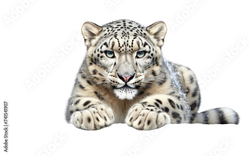 Regal Snow Leopard on white background